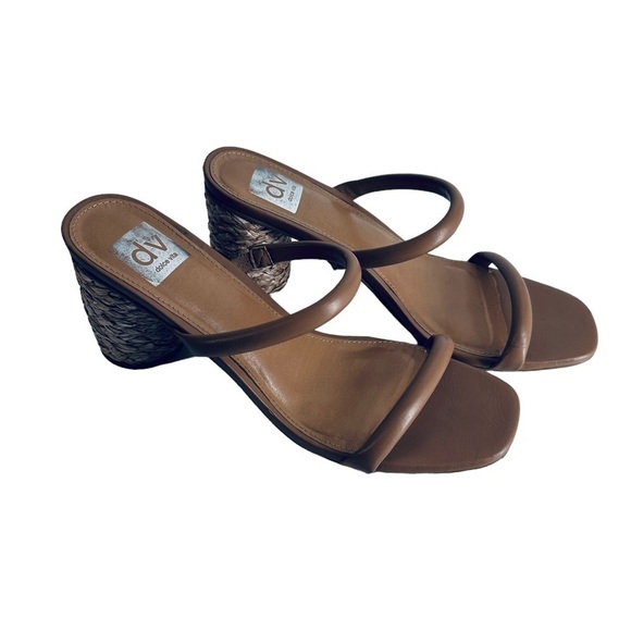 DV Dolce Vita womens Myla Heeled Sandal tan nude strappy found heel straw sz 10 - Picture 5 of 10